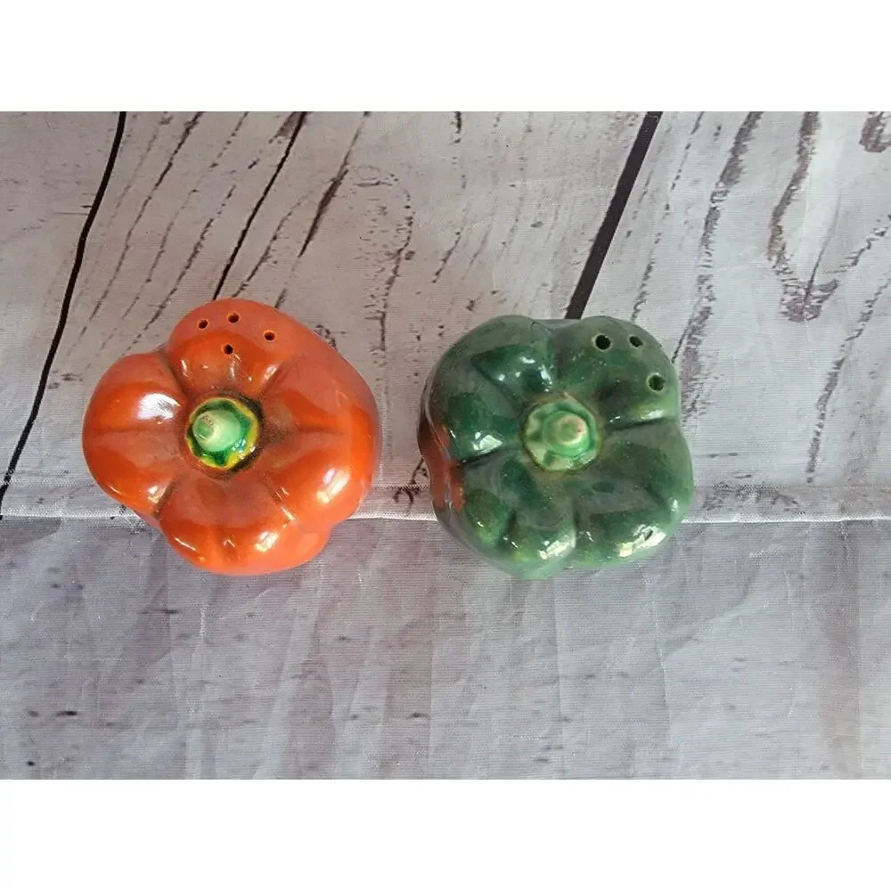 Vintage Red and Green Bell Pepper Salt and Pepper Shakers Japan Countrycore